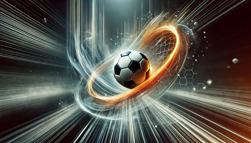 アオアシブラザーフットの再開を待つ期待感と時間の経過を象徴した抽象的なサッカーアート